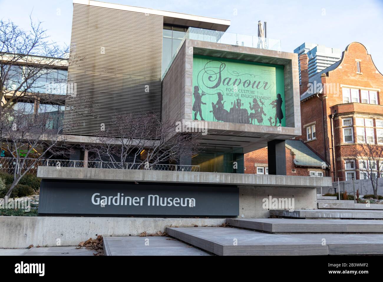 Entrée principale du musée Gardiner, musée dédié à l'art céramique du centre-ville de Toronto. Banque D'Images