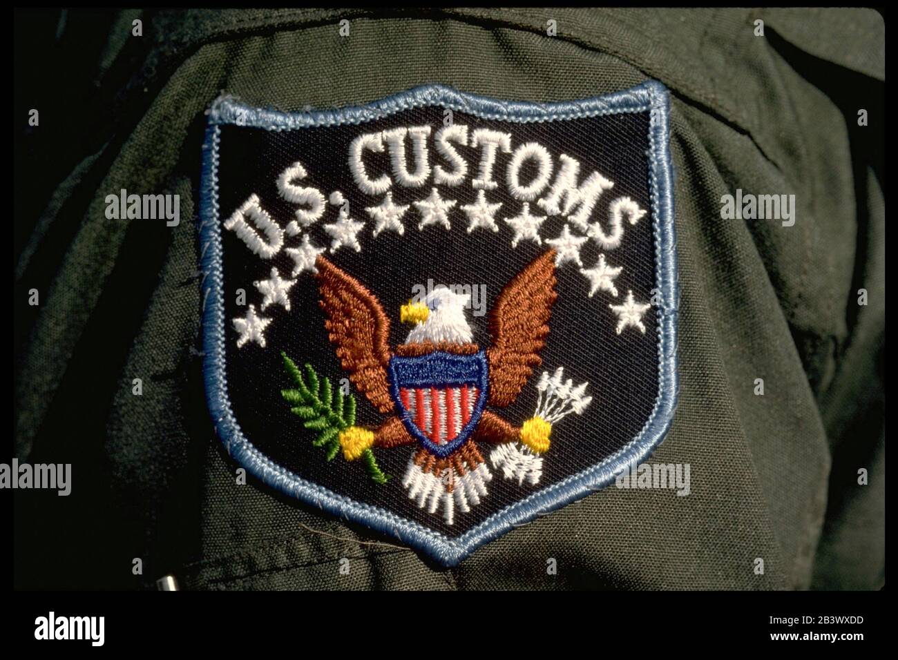Austin Texas USA: US Customs Officer uniforme de patch à l'épaule au rallye anti-drogue.©Bob Daemmrich Banque D'Images