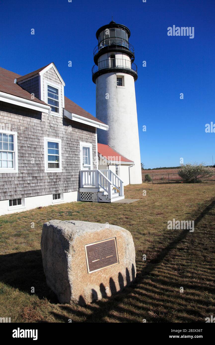 Phare de Cape Cod, Highland Highland Light, Cape Cod, North Truro, Massachusetts, New England, USA Banque D'Images