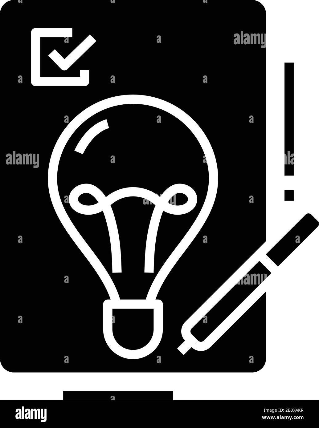 Icône noire idée soudaine, illustration de concept, symbole plat vectoriel, signe glyphe. Illustration de Vecteur