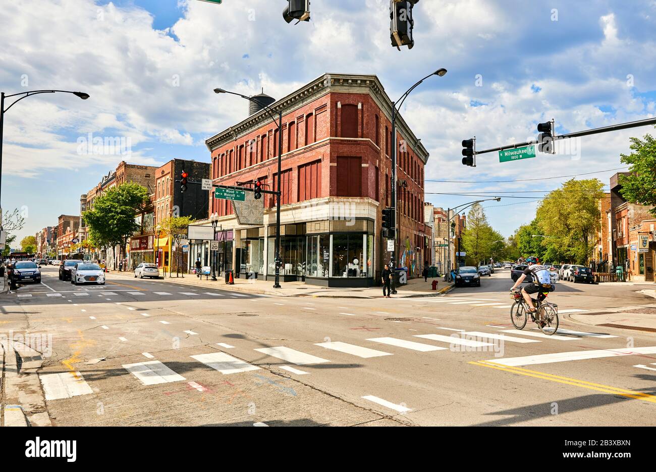 Bucktown et Wicker Park à Chicago. Banque D'Images