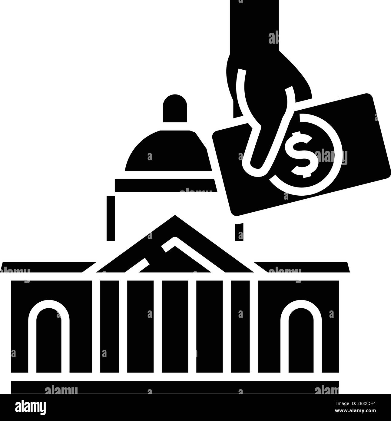 Achat immobilier icône noire, illustration de concept, symbole vectoriel plat, signe glyphe. Illustration de Vecteur