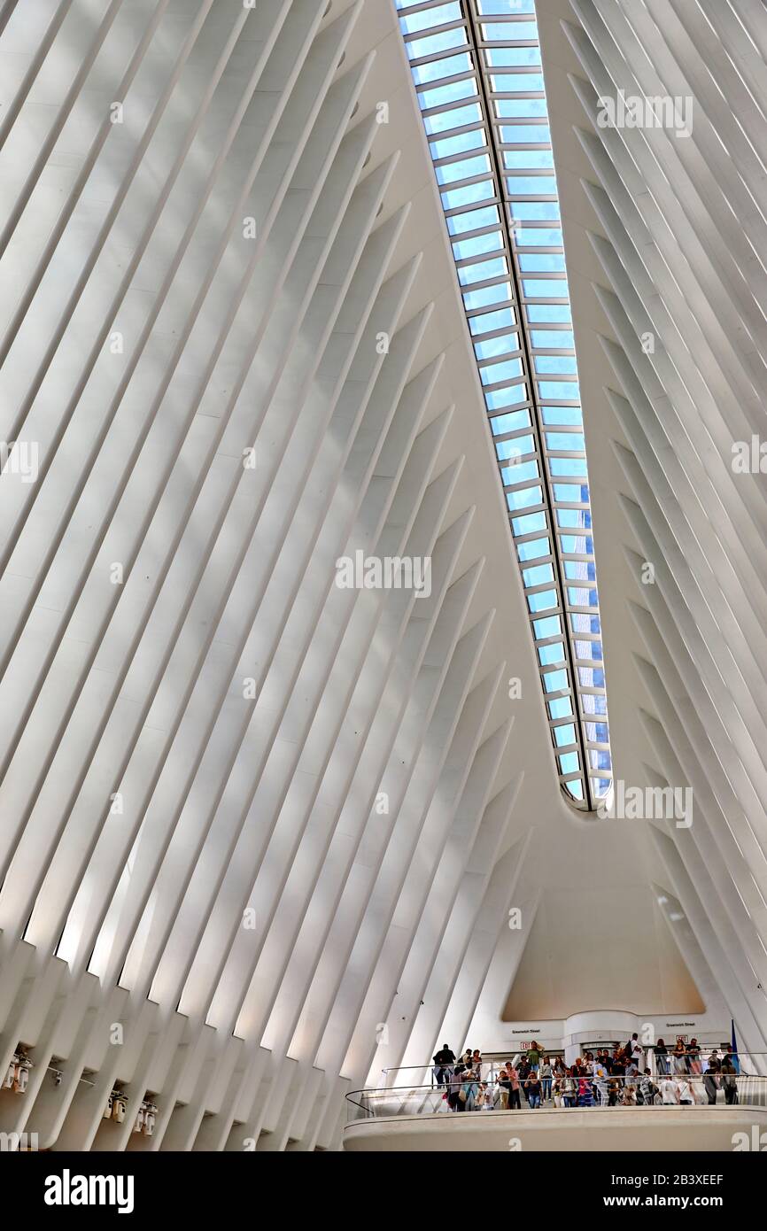 World Trade Center Station Transport Hub À New York. Banque D'Images