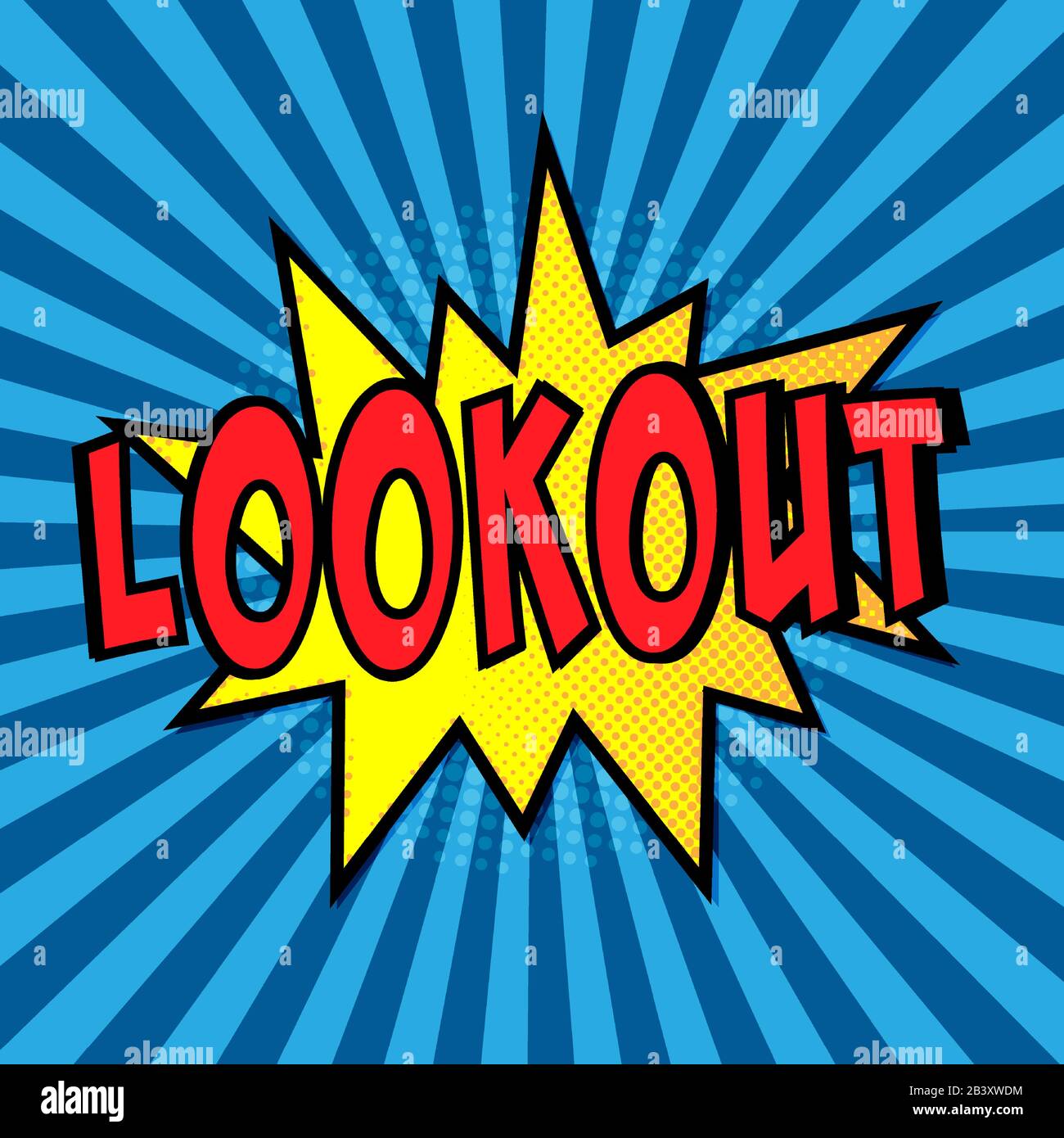 lookout explosion concept d'affaires pop art rétro Illustration de Vecteur