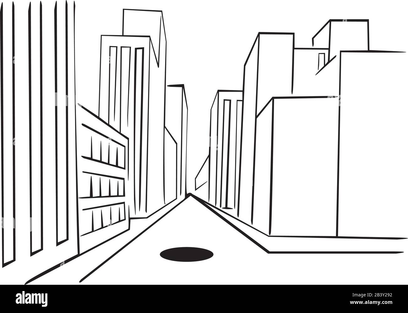 rue dans le centre-ville Illustration de Vecteur