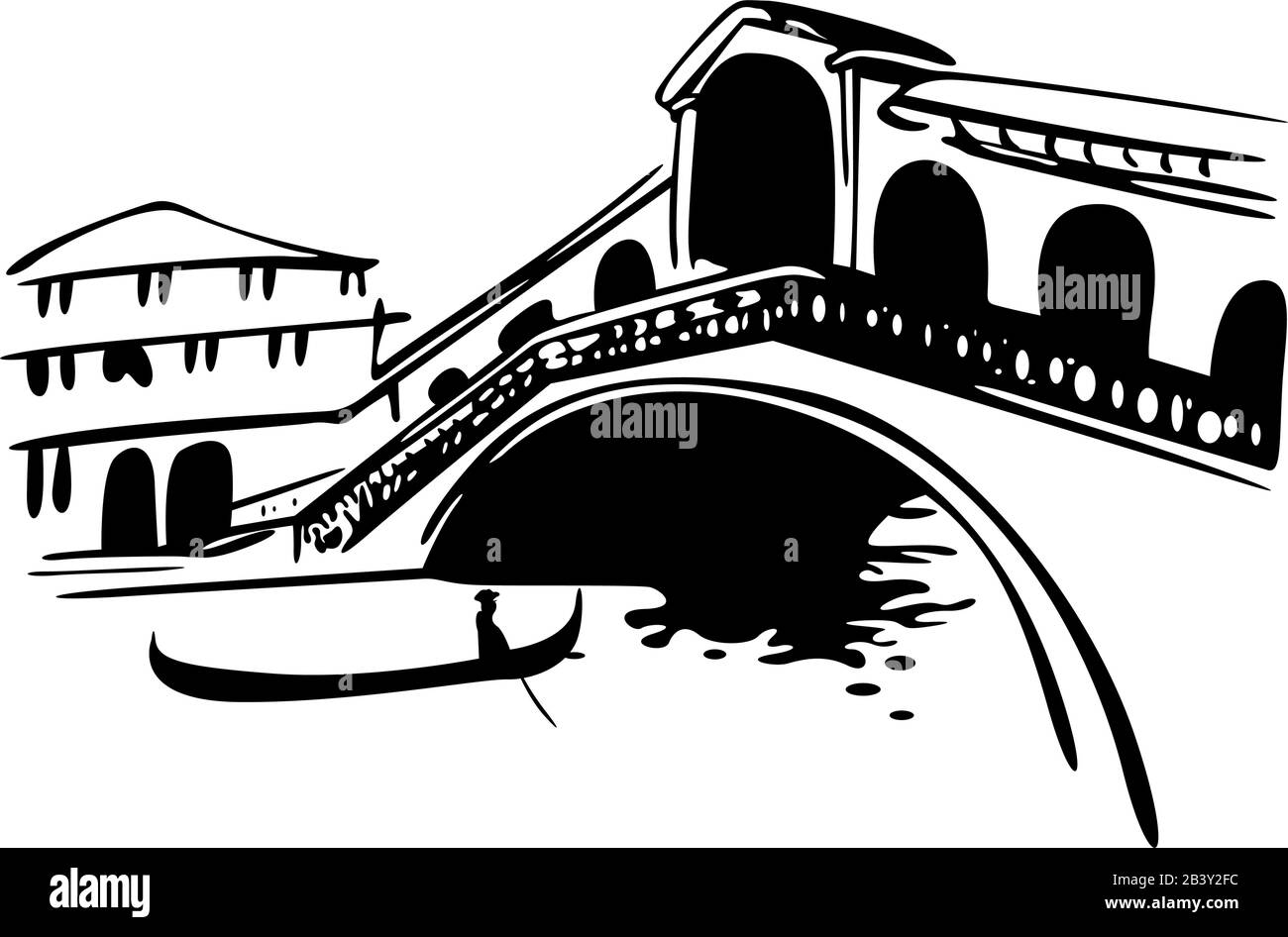 Pont du Rialto à Venise Illustration de Vecteur