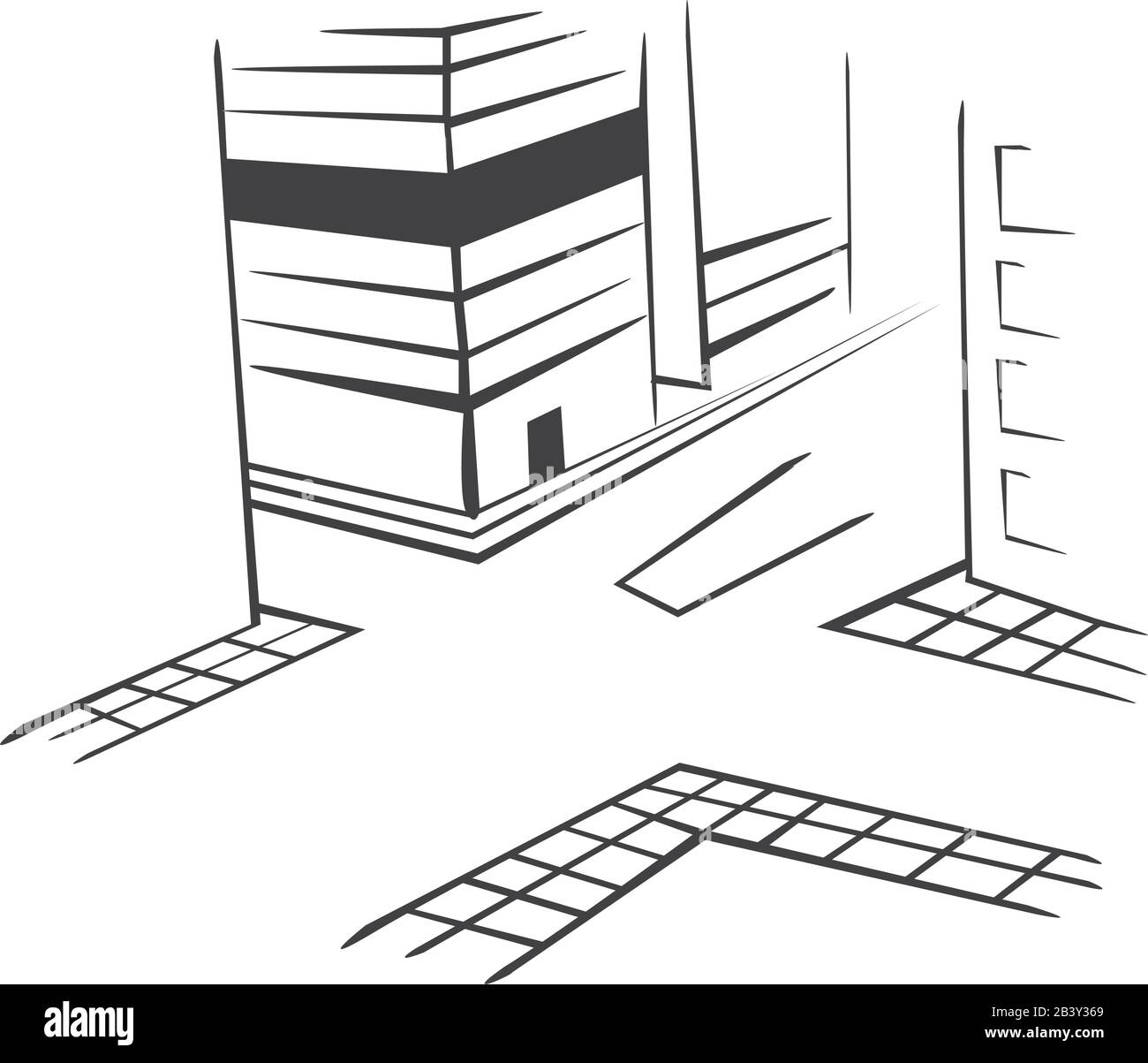 intersection de routes dans la ville Illustration de Vecteur