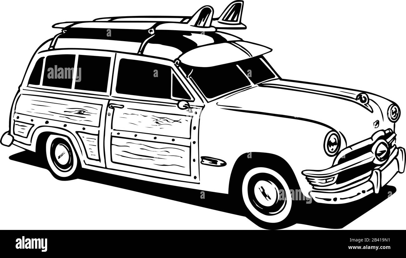 Illustration Vectorielle Woodie Classique Illustration de Vecteur