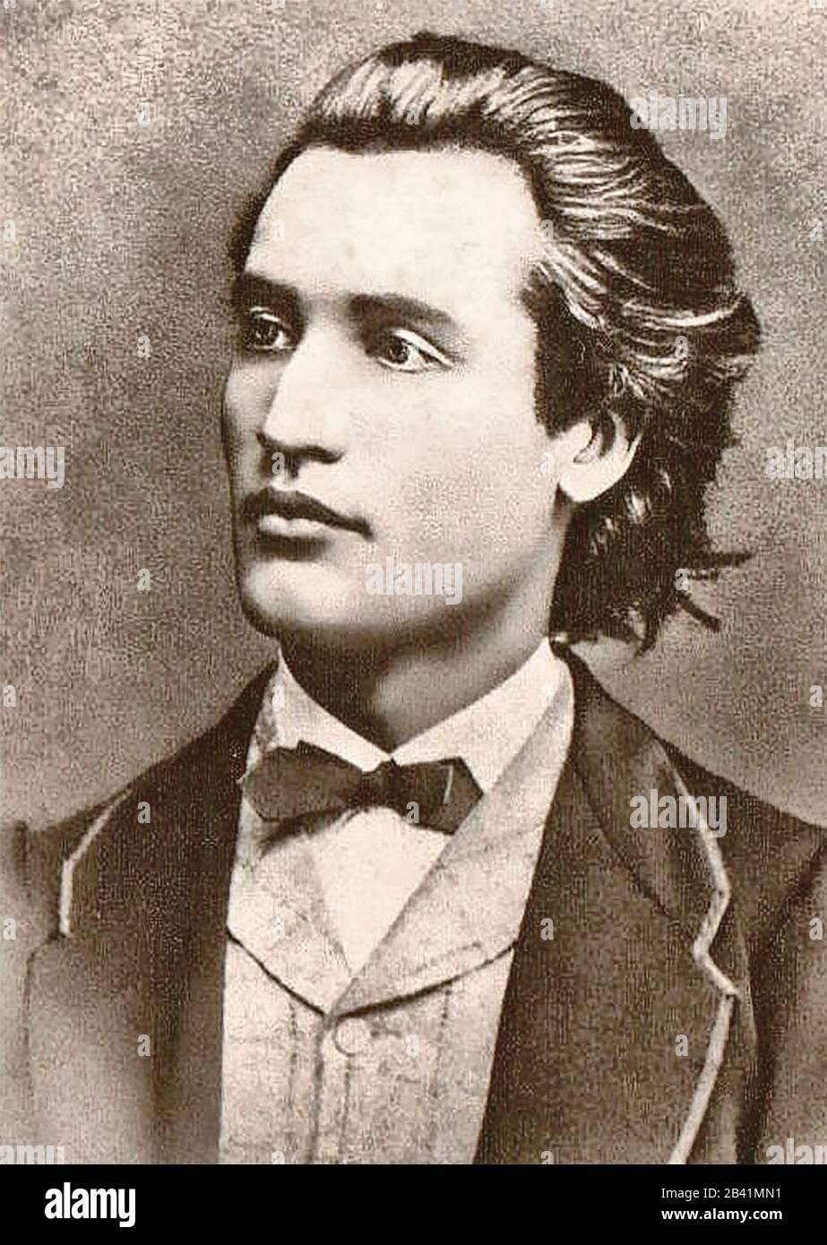 Portrait de Mihai Eminescu - photo prise par Jan Tomas (1841-1912) à Prague, 1869 Banque D'Images Portrait de Mihai Eminescu - photo prise par Jan Tomas (1841-1912) à Prague, 1869 Banque D'Images