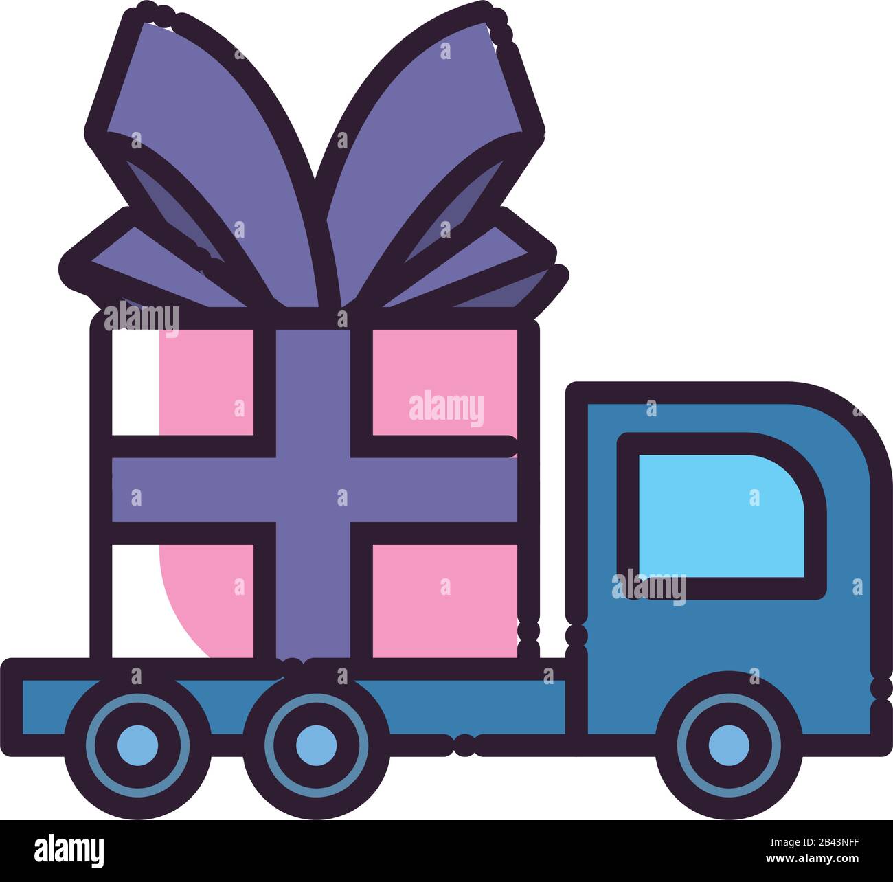 Cadeau Sur Camion Remplir Style Icone Design Joyeux Anniversaire Celebration Decoration Fete Festive Et Surprise Theme Illustration Vectorielle Image Vectorielle Stock Alamy