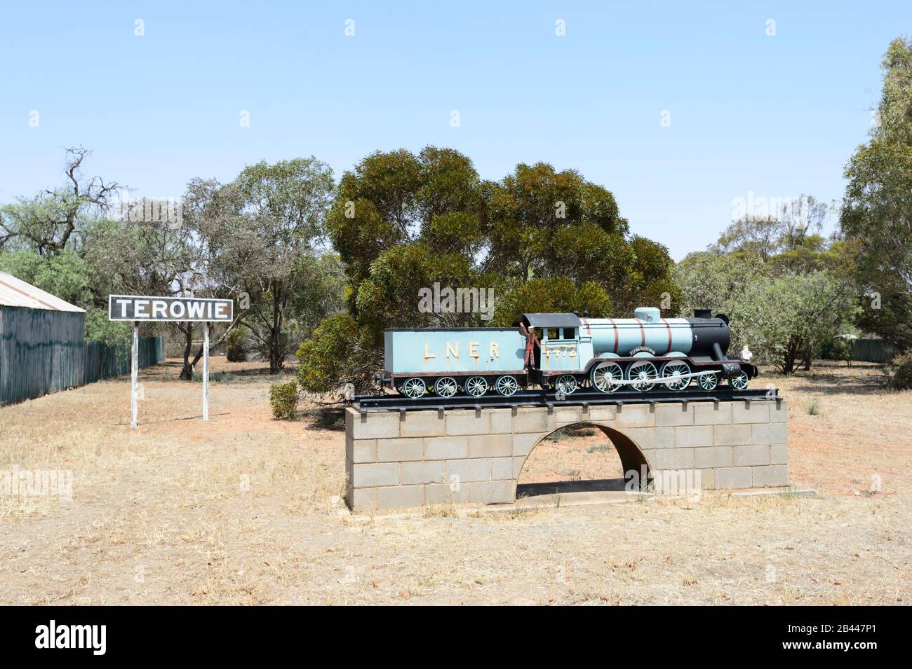 Modèle de train en commémoration de la ville historique ferroviaire de Terobie, Australie méridionale, Australie méridionale Banque D'Images