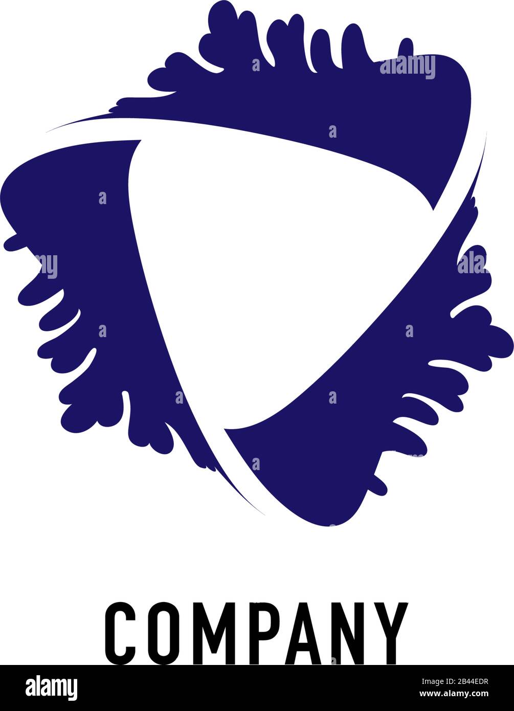 Illustration vortex bleu décoratif abstraite. Modèle de conception de logo de cycle. Logo floral isolé sur fond blanc Illustration de Vecteur