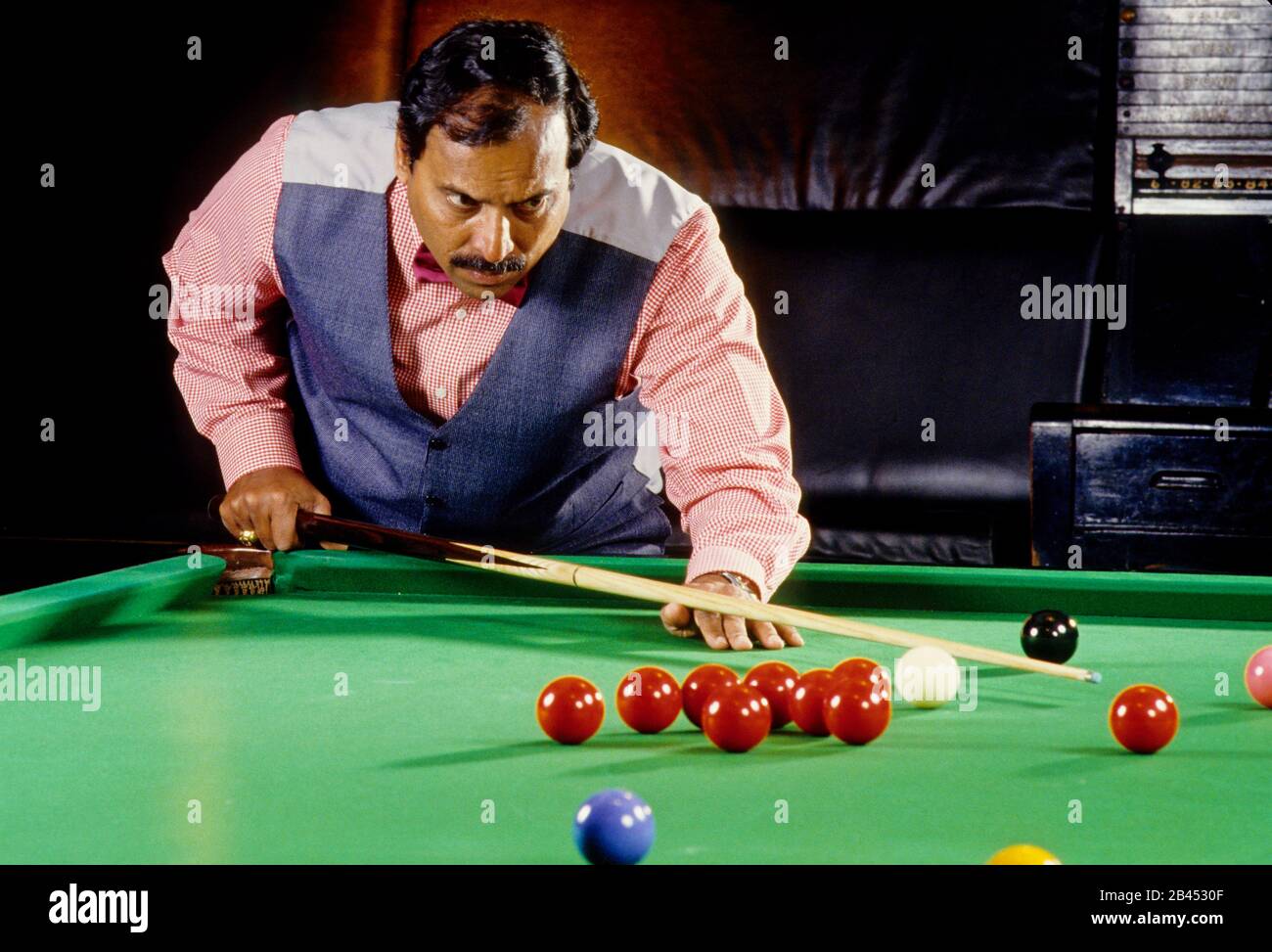 Michael Ferreira, Bombay Tiger, joueur de billard anglais amateur, jeu de billard, Inde, Asie Banque D'Images