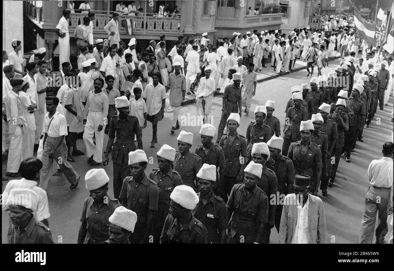 Fête de l'indépendance procession , Bombay, Mumbai, Maharashtra, Inde, Asie, 15 août 1947, ancienne image du XXe siècle Banque D'Images