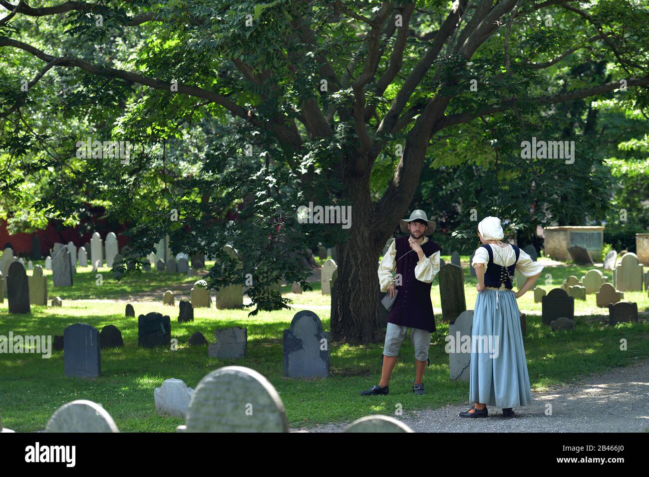 Schauspieler, Friedhof, ‘Alem Witch Trials Memorial’, Liberty Street, Salem, Massachusetts, États-Unis Banque D'Images