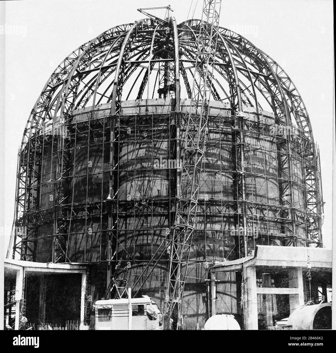 Réacteur atomique BARC, Trombay, en construction, Bombay, Mumbai, Maharashtra, Inde, Asie, 1957, 1961, ancienne image du XXe siècle Banque D'Images