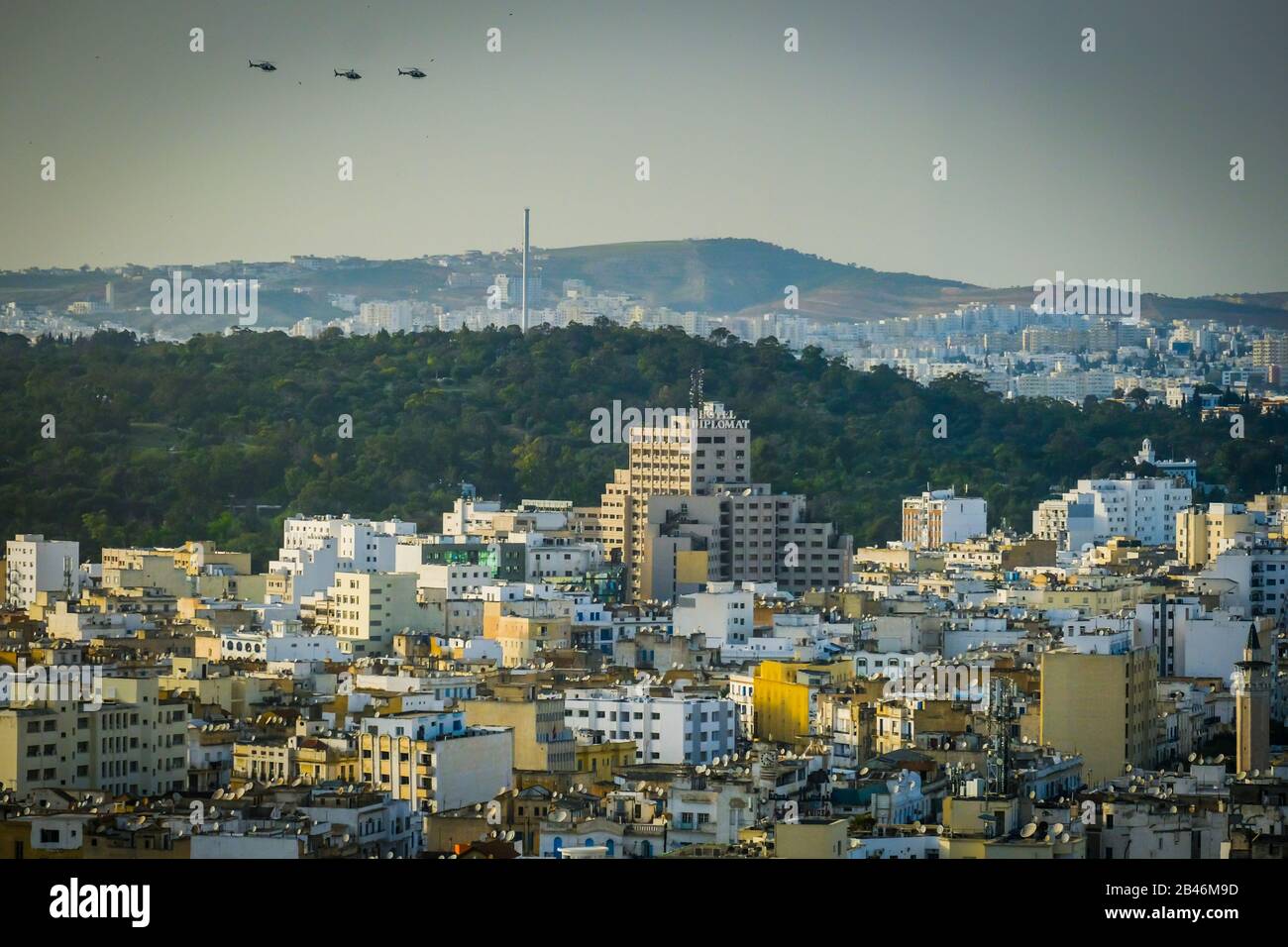 Hélicoptères dans la ville de Tunis. Tunisie. Afrique. Banque D'Images