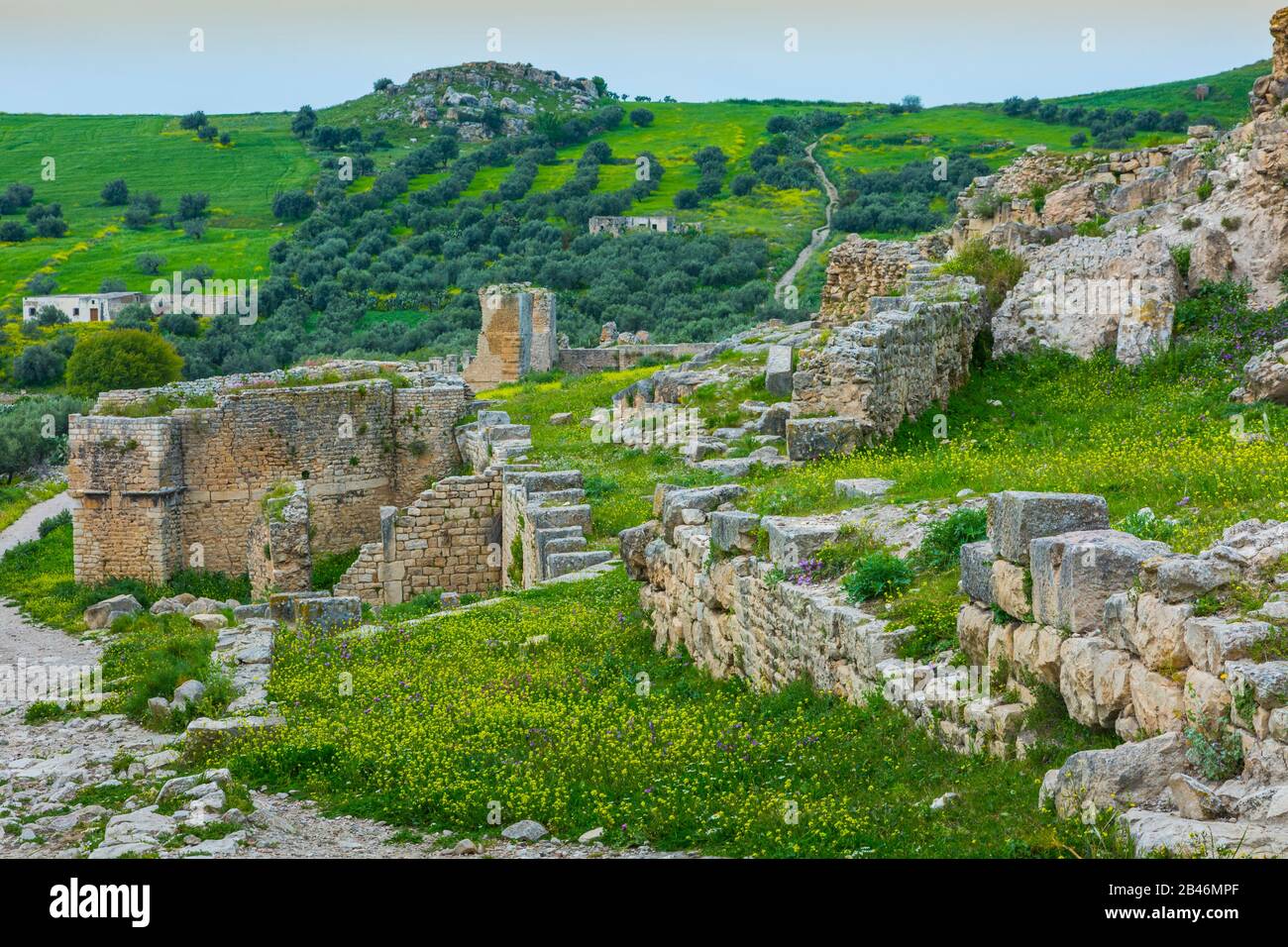 Ruines de la ville romaine. Banque D'Images