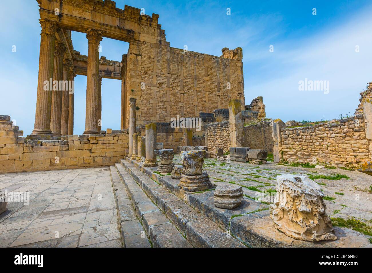 Ruines de la ville romaine. Banque D'Images