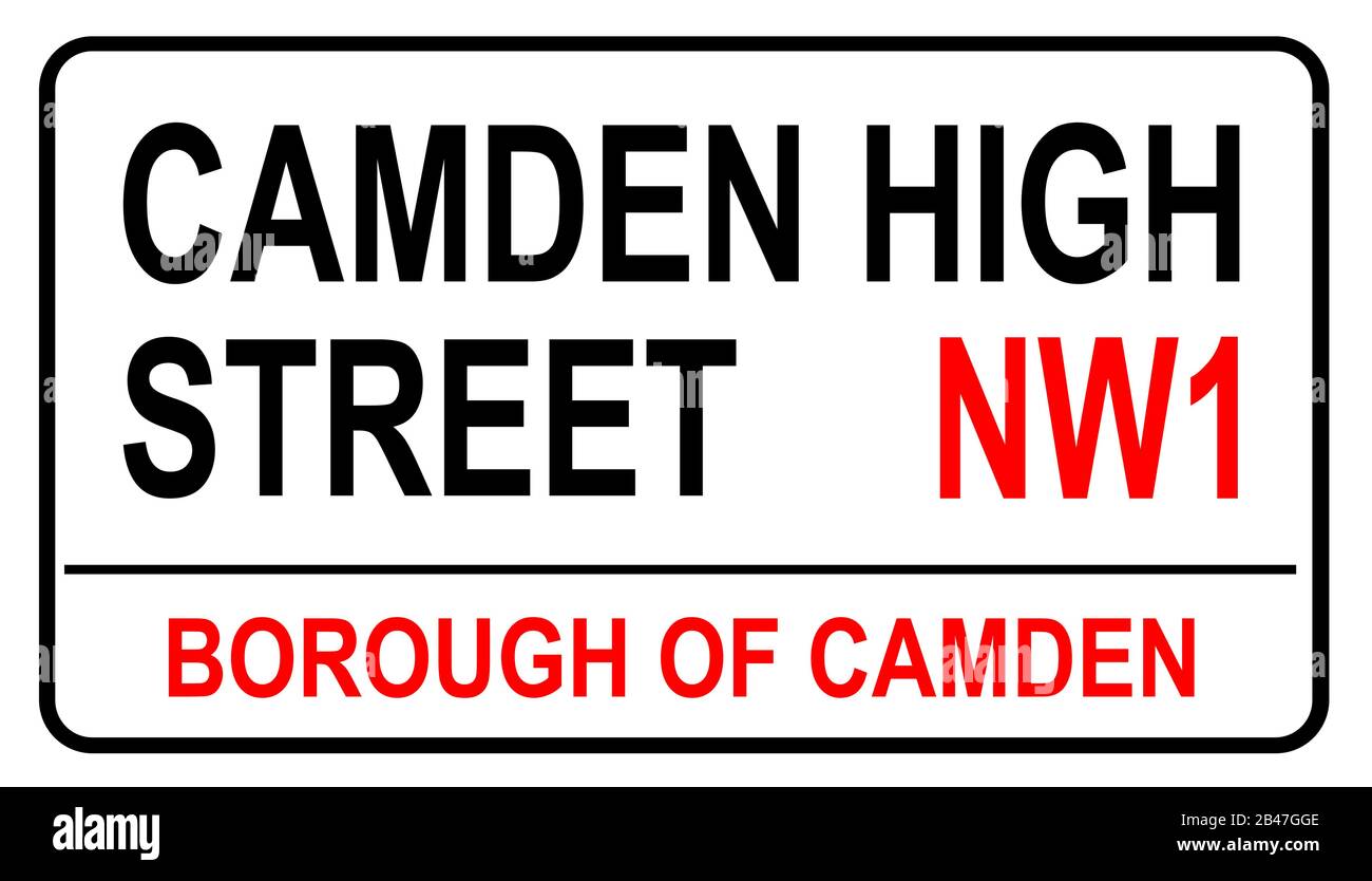 Le panneau de nom de rue de Camden High Street le célèbre panneau de rue à Londres Angleterre Illustration de Vecteur