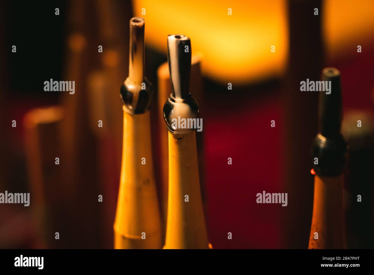 Instrument Historique De Musique Ancienne - Des Hautbois Baroques Sont Affichés Banque D'Images