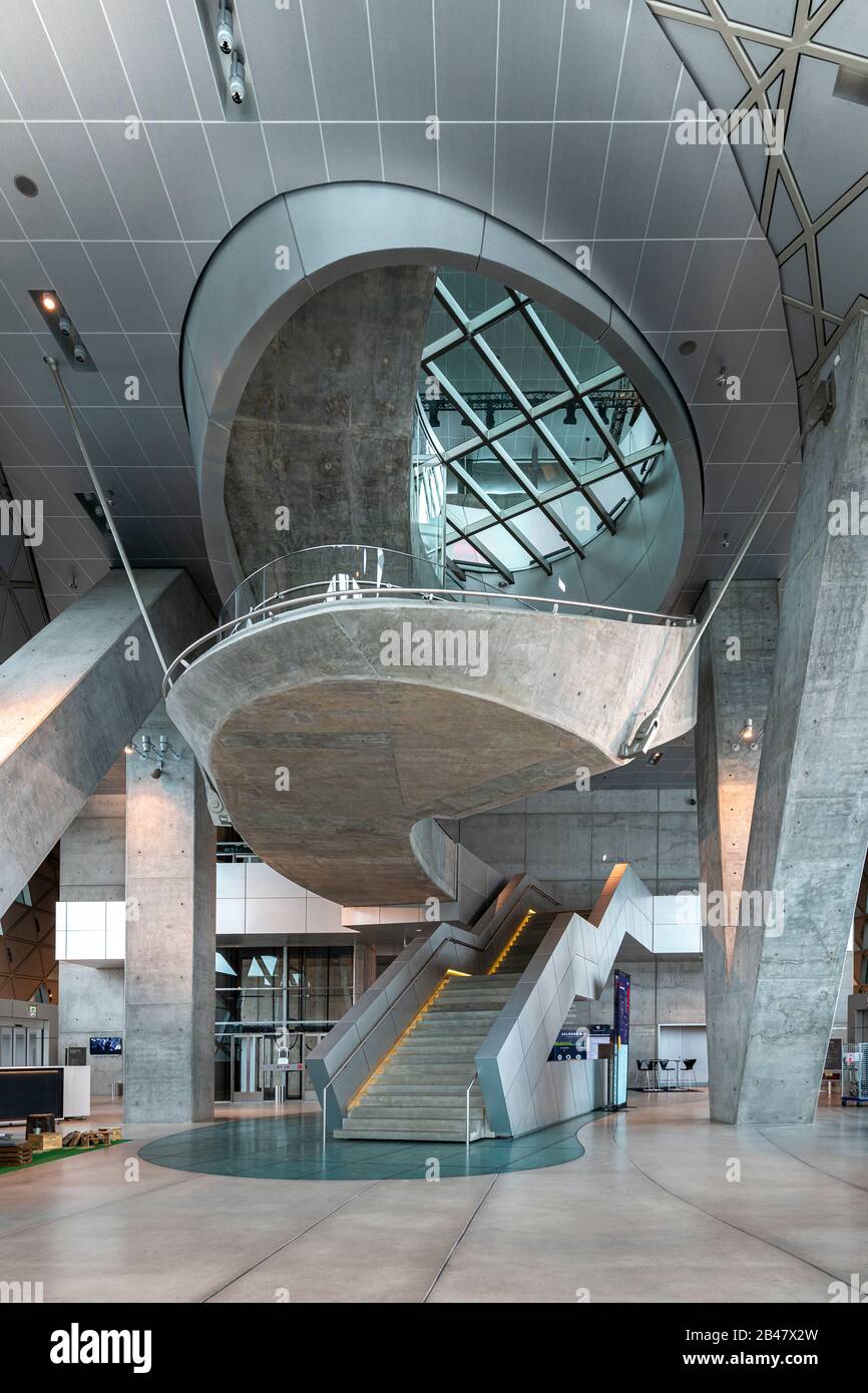 À l'intérieur de la Maison de la musique à Aalborg, Danemark. Banque D'Images