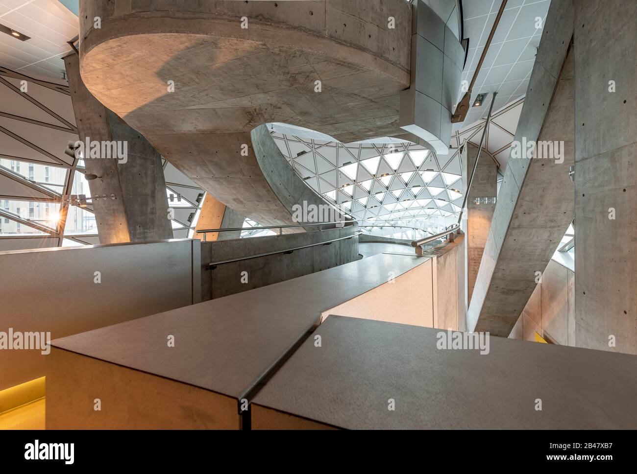 À l'intérieur de la Maison de la musique à Aalborg, Danemark. Banque D'Images