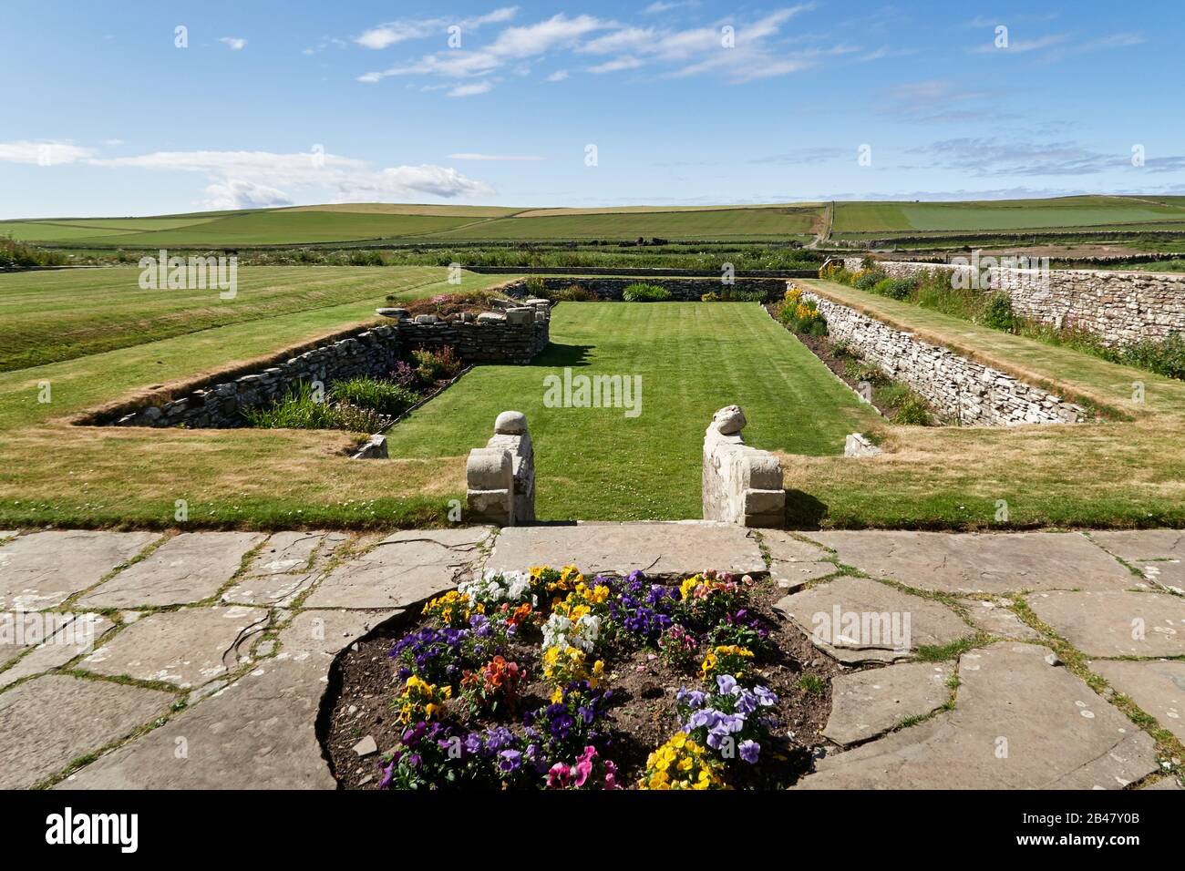 Royaume-Uni, Écosse, Orkney Islands est un archipel dans les îles du Nord de l'Ecosse, , l'océan Atlantique, le parc dans le manoir de skaill, construit par un évêque en 1620, l'historique Skaill House est situé sur Mainland, le plus grand des îles Orkney, Banque D'Images