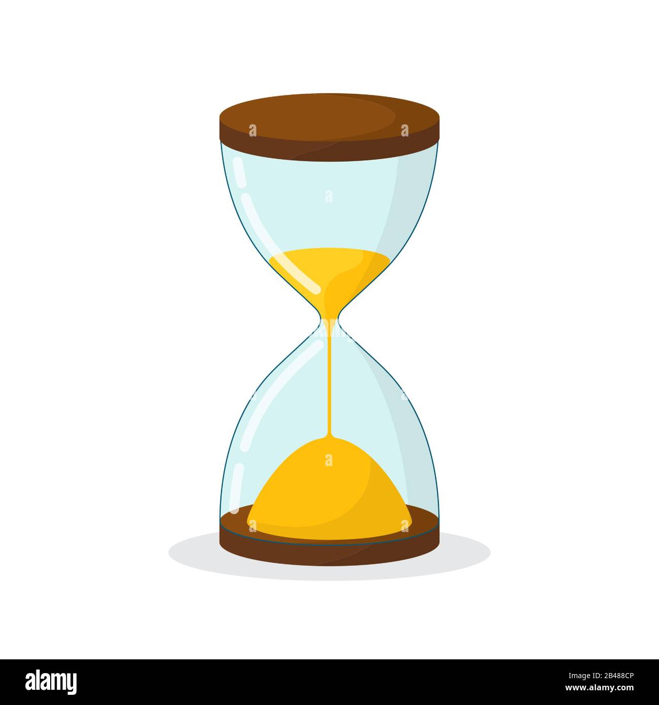 Icône de vecteur de verre de sable. Icône représentant un sablier mignon dans un style plat. Icône heure ou horloge isolée. Illustration vectorielle. Illustration de Vecteur