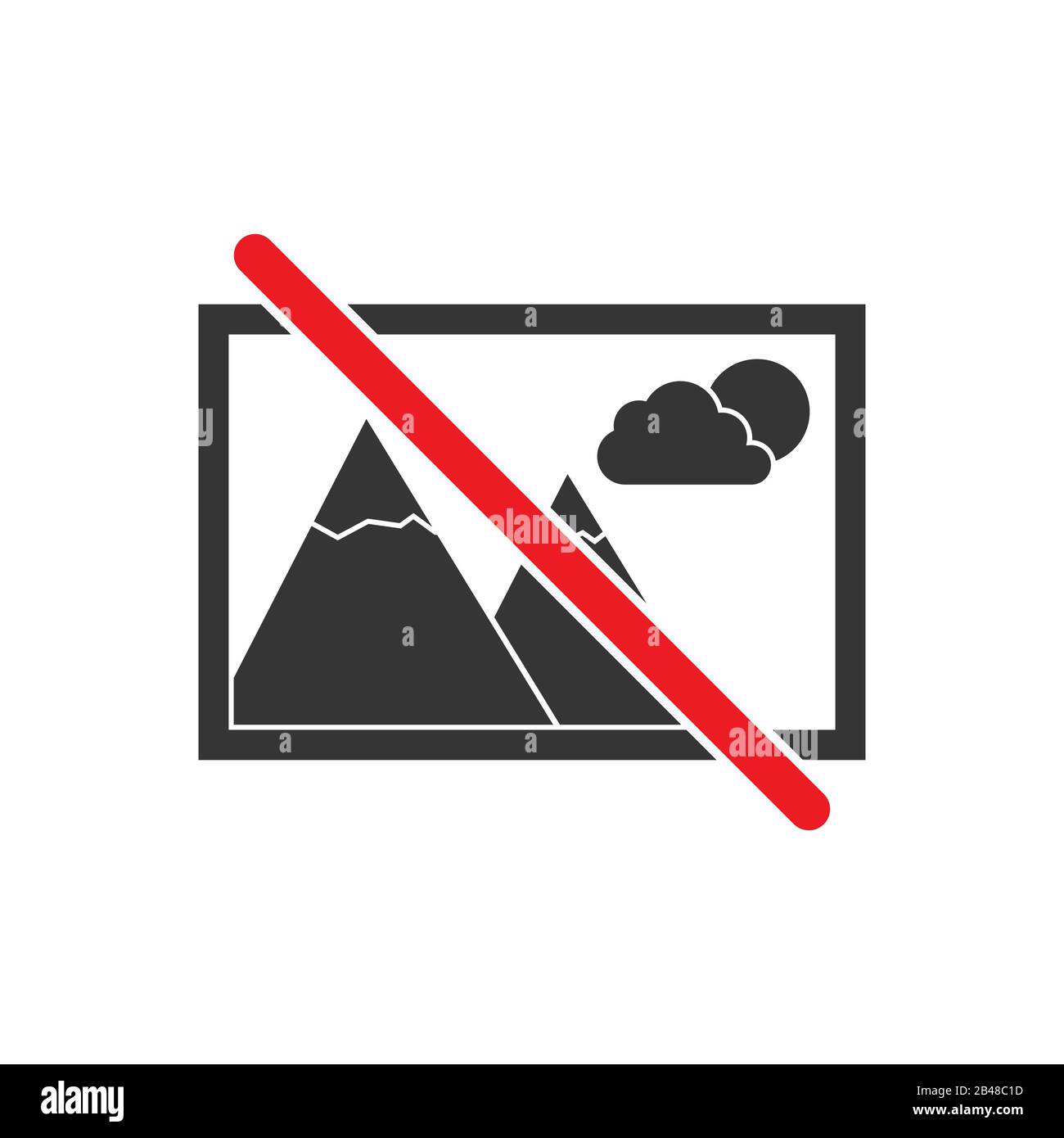 Aucune icône de vecteur d'image sur fond blanc. Pas de signe d'image. Aucun signe de photo isolé Illustration de Vecteur