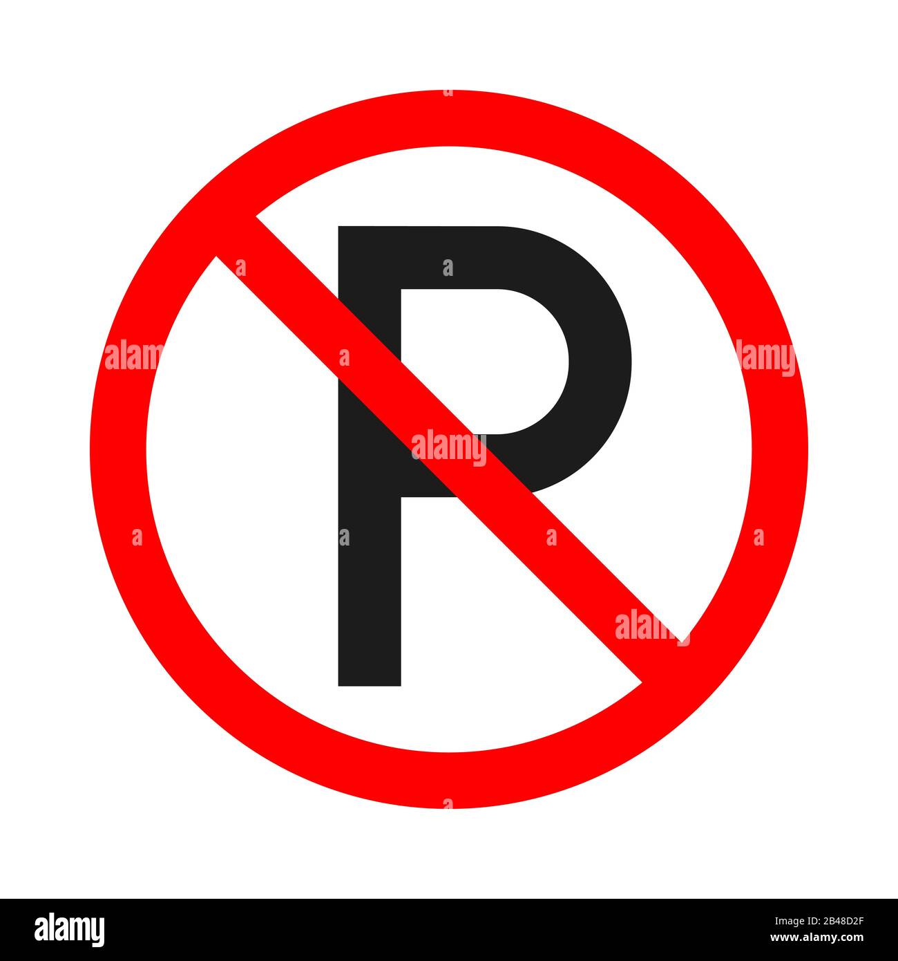 Pas de panneau de stationnement autorisé sur fond blanc. Pas de panneau de stationnement ou d'arrêt. Illustration du stock vectoriel. Illustration de Vecteur