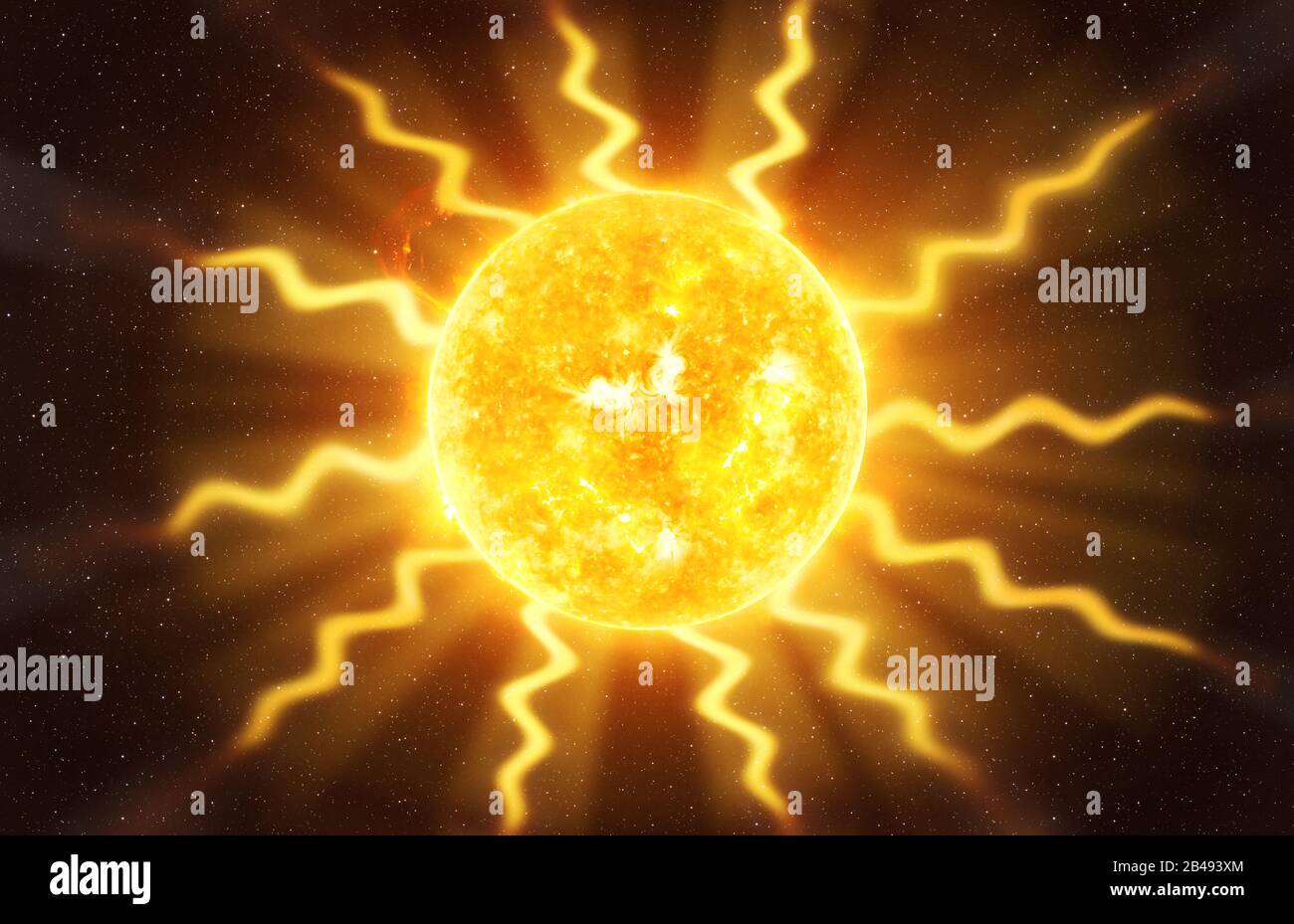 Pulsar Star contre la vision artistique sombre du ciel étoilé, éléments de cette image meublée par la NASA Banque D'Images