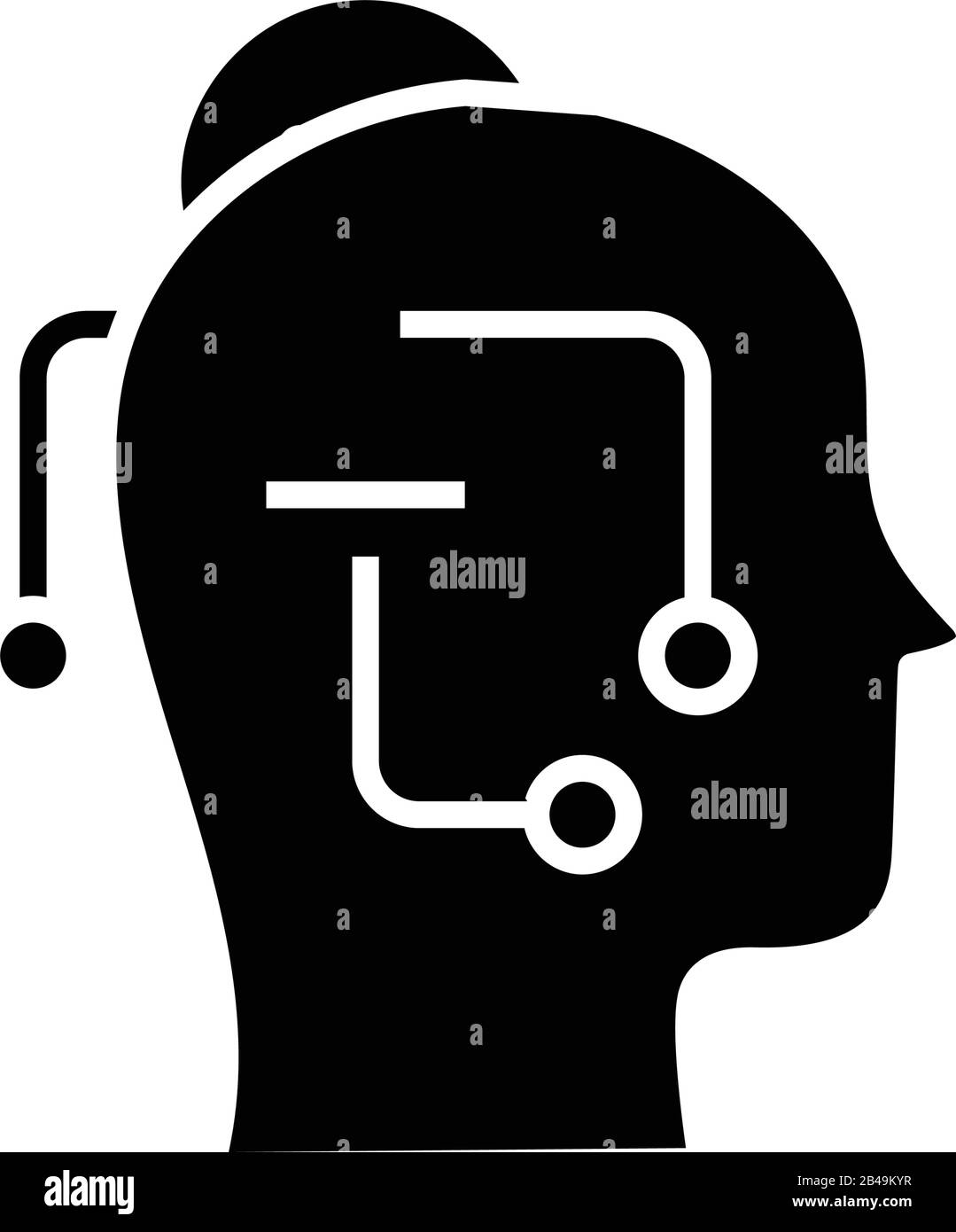 Icône noire Smart Idea, illustration de concept, symbole plat vectoriel, signe glyphe. Illustration de Vecteur