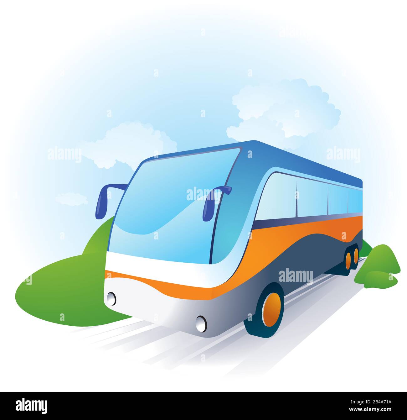 Illustration du bus, avec beau vecteur d'arrière-plan Illustration de Vecteur