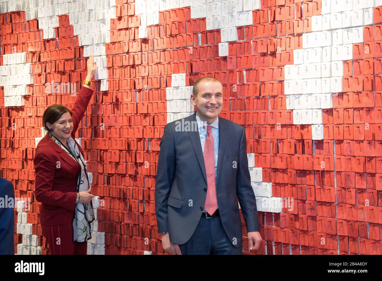 Guðni E. Jóhannesson, Président de l'Islande, et Eliza Reid, première Dame d'Islande, lors de leur visite à Gdansk, Pologne. 4 Mars 2020 © Wojciech St Banque D'Images