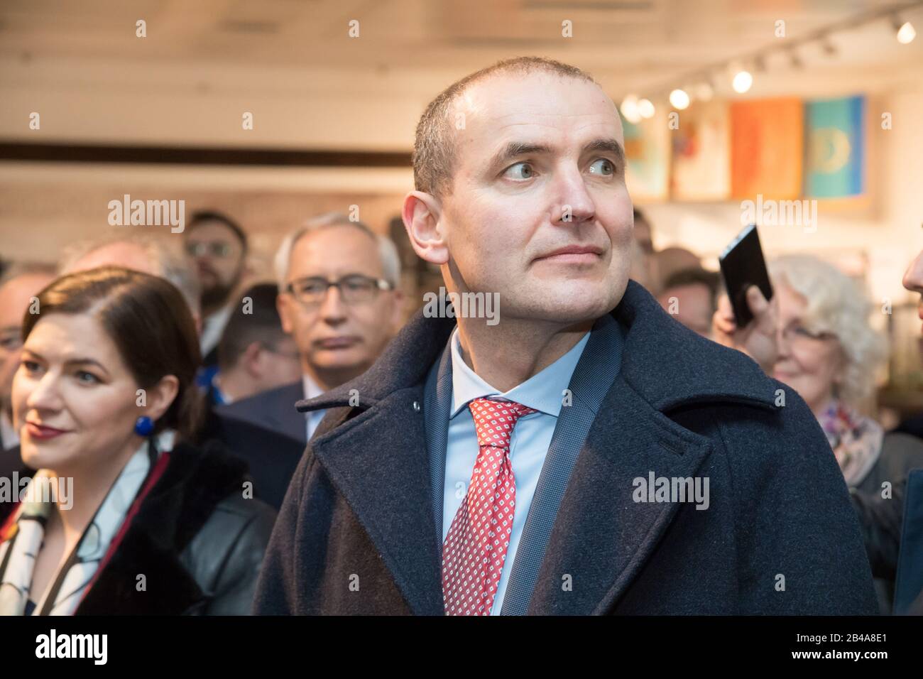 Guðni E. Jóhannesson, Président de l'Islande, et Eliza Reid, première Dame d'Islande, lors de leur visite à Gdansk, Pologne. 4 Mars 2020 © Wojciech St Banque D'Images