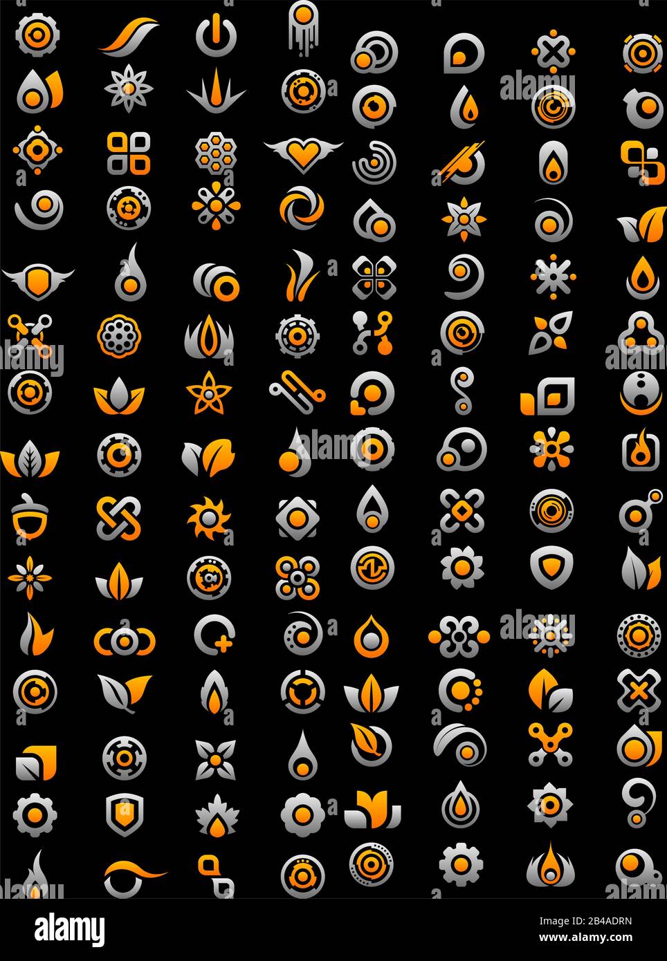 Jeu d'icônes d'illustration en or , avec vecteur d'arrière-plan noir Illustration de Vecteur