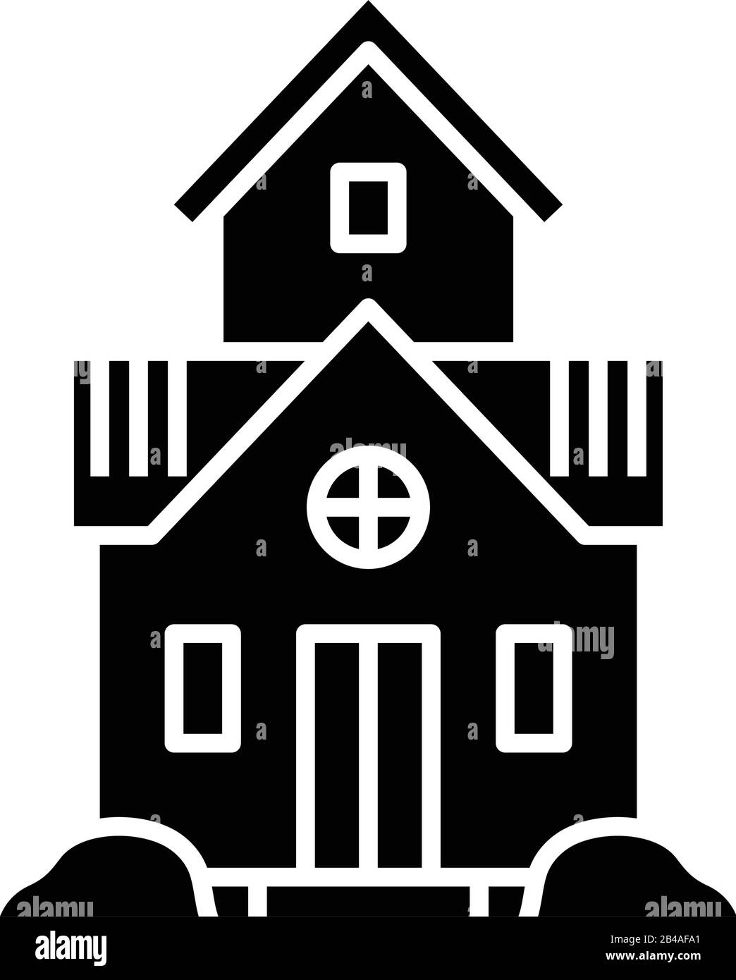 Icône noire maison famille unique, illustration de concept, symbole plat vectoriel, signe glyphe. Illustration de Vecteur