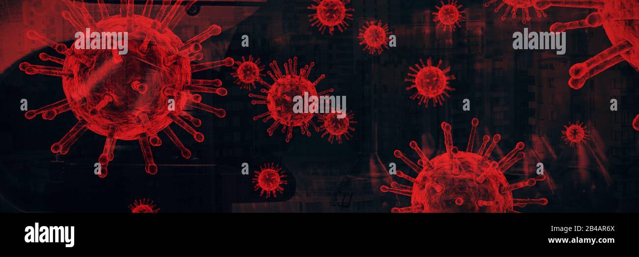 Image composite du coronavirus sur fond blanc. Tests de dépistage de la pandémie de coronavirus Banque D'Images