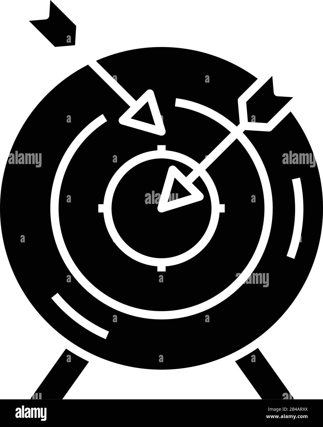 Icône noire de la marque de prise de vue, illustration conceptuelle, symbole vectoriel plat, signe glyphe. Illustration de Vecteur