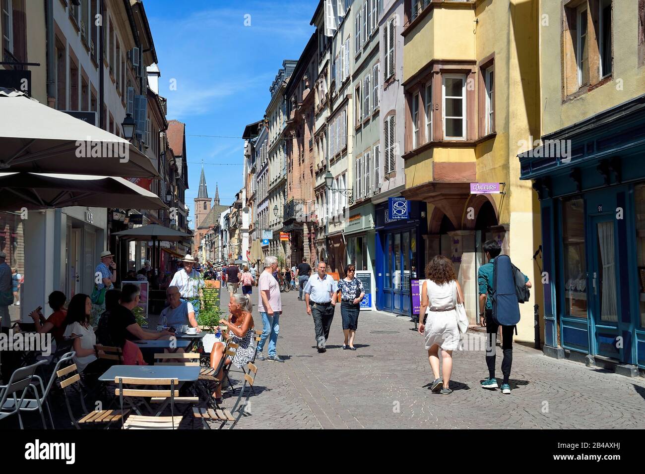 France, Bas Rhin, Strasbourg, vieille ville classée au patrimoine mondial par l'UNESCO, Grand'rue, axe historique sur l'ancienne route romaine Banque D'Images