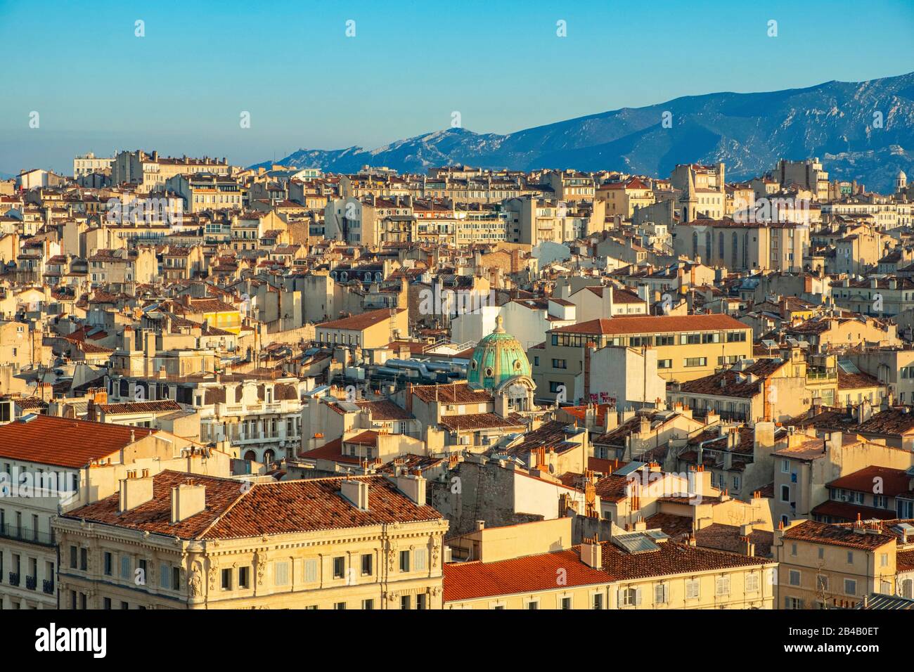 France, Bouches du Rhône, Marseille, centre-ville, (vue aérienne) Banque D'Images