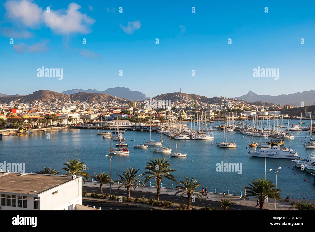 Cap-Vert, île de Sao Vicente, Mindelo, port de plaisance de Porto Grande Bay Banque D'Images