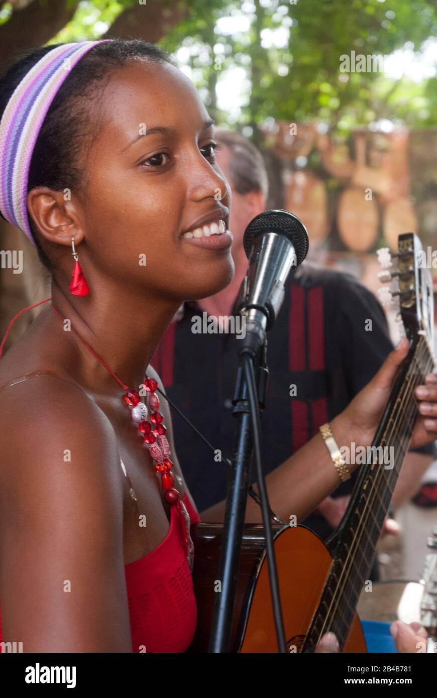 Chanteur et musicien d'ensemble de musique populaire. La Havane. Cuba Banque D'Images