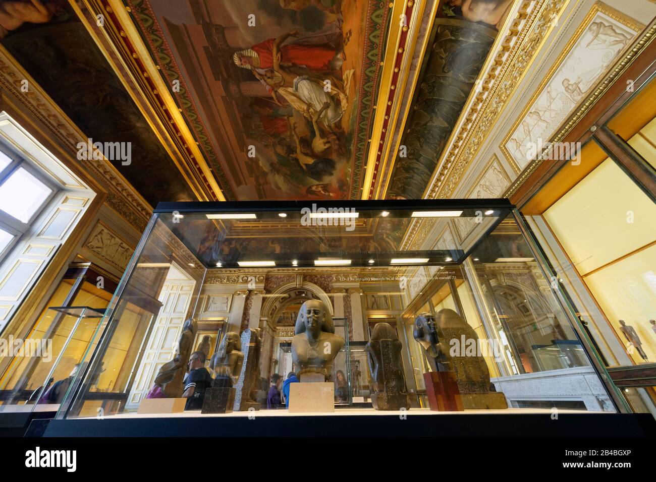 France, Paris, classée au patrimoine mondial par l'UNESCO, Musée du Louvre, Musée Charles X, septième salle, Département des antiquités égyptiennes, peinture du plafond par Alexandre-Denis Abel de Pujol, Egypte sauvé par Joseph Banque D'Images