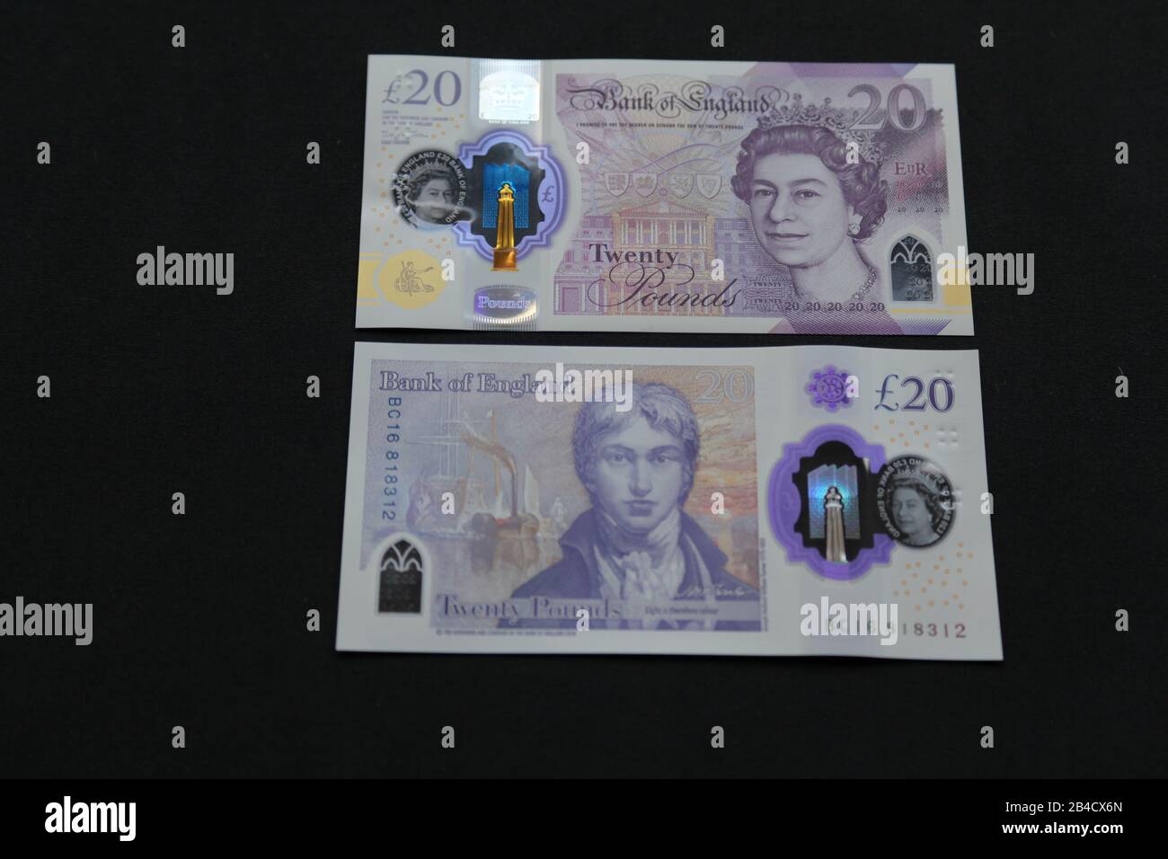 nouvelle note de vingt livres Banque D'Images