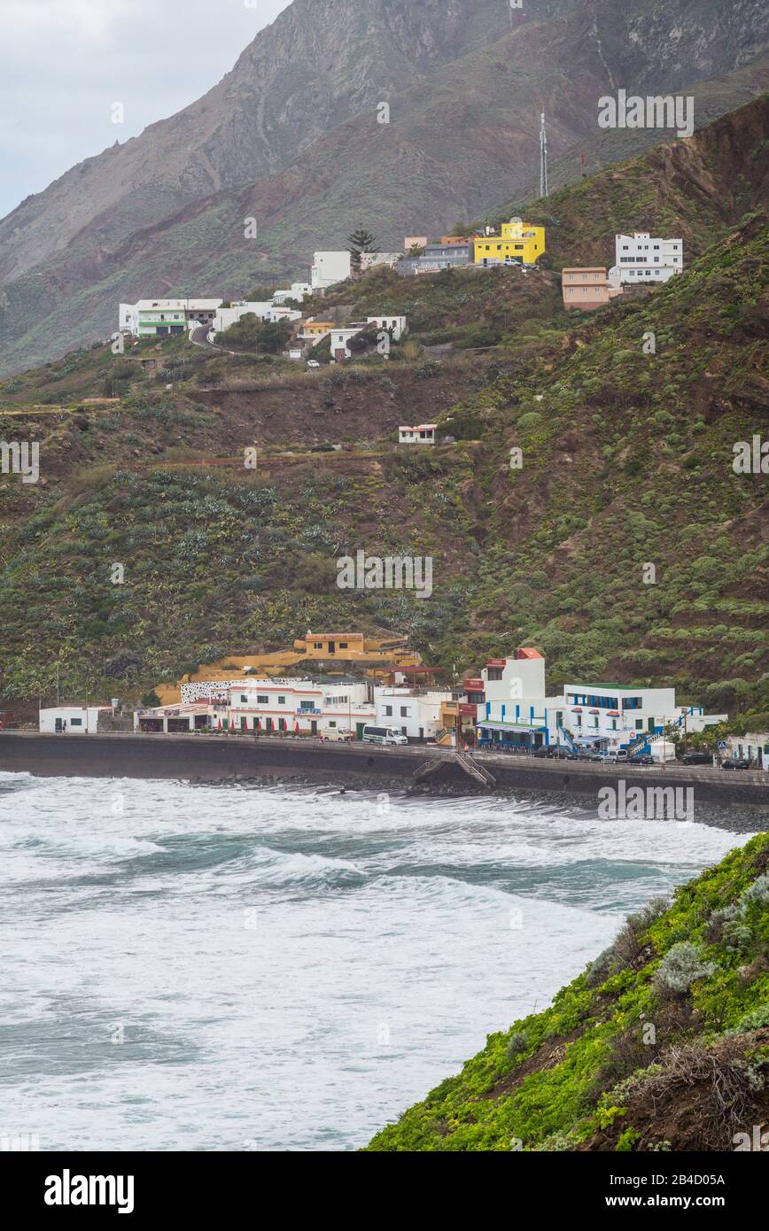 L'Espagne, Iles Canaries, Tenerife Island, l'almaciga, côte nord-village Banque D'Images