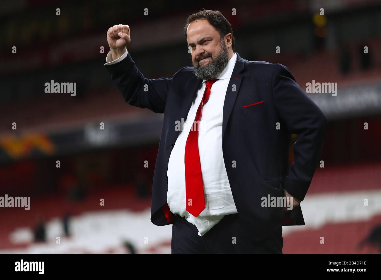 Olympiacos et Nottingham Forest Owner, Evangelos Marinakis - Arsenal / Olympiacos, UEFA Europa League - Round of 32 second Leg, Emirates Stadium, Londres, Royaume-Uni - 27 février 2020 Banque D'Images