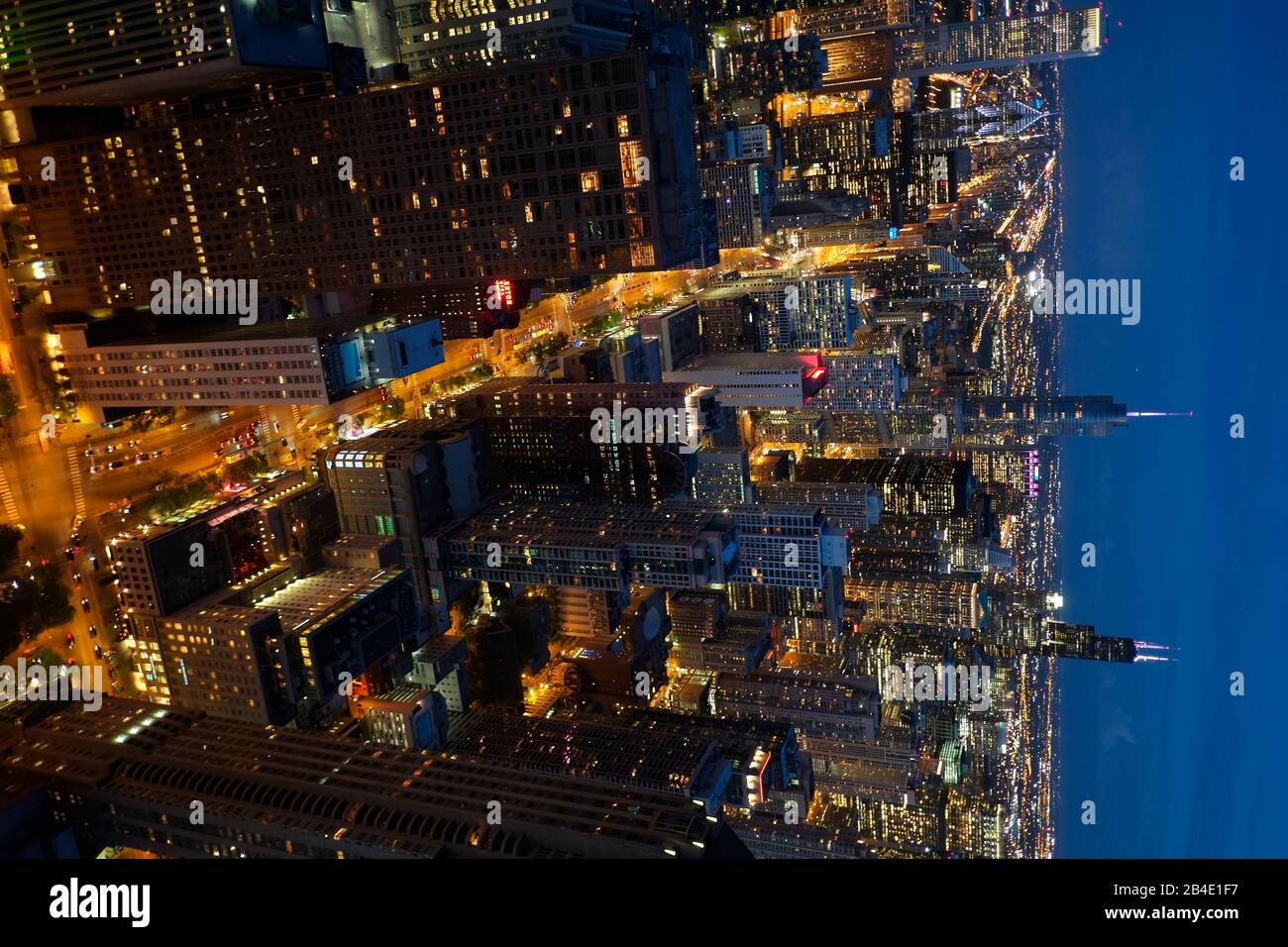 Tours de bureaux du centre-ville de Chicago photographiées par l'Observatoire John Hancock Banque D'Images