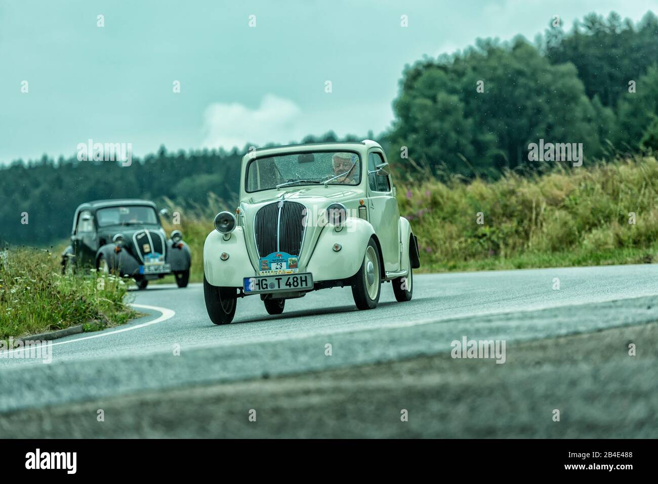 Bad König, Hesse, Allemagne, Fiat 500 B Topolino, construit en 1948, 569 cc déplacement, 16,5 hp au festival classique. Banque D'Images